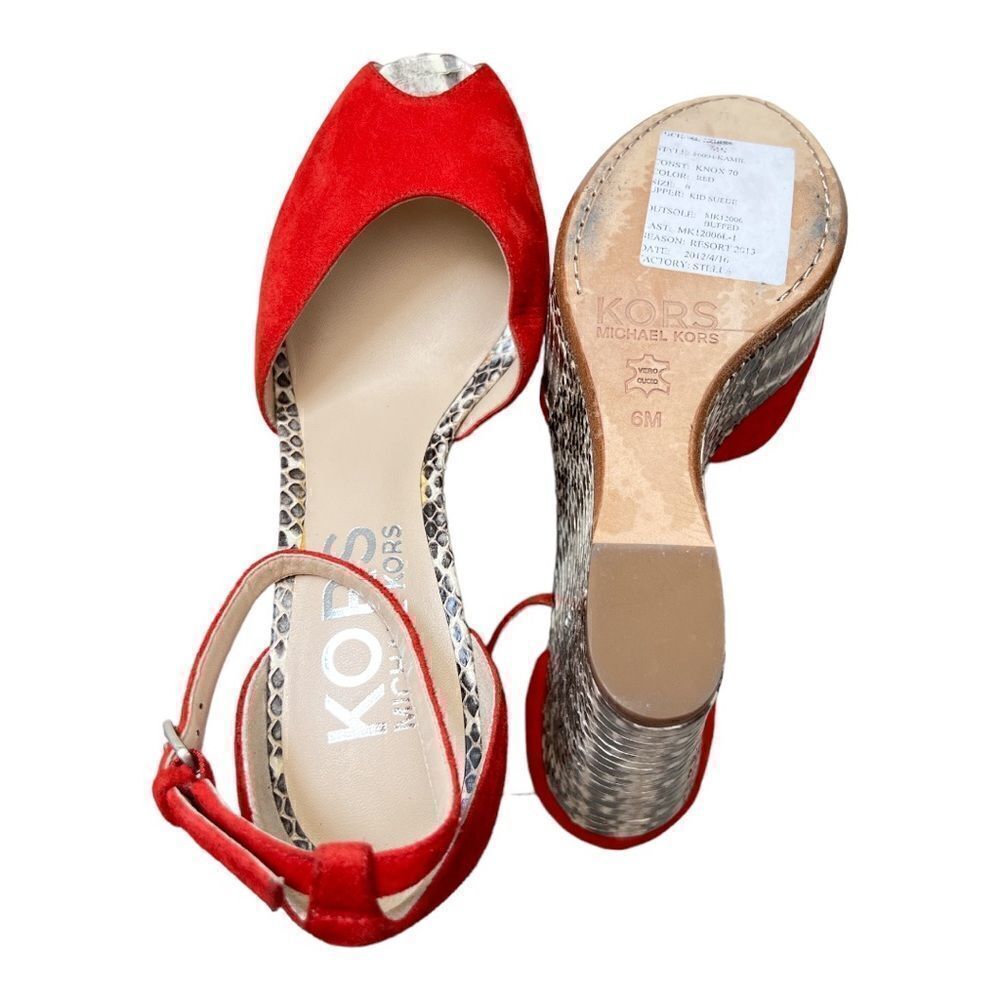 KORS Michael Kors Python Platform Wedges Size 6M - image 6